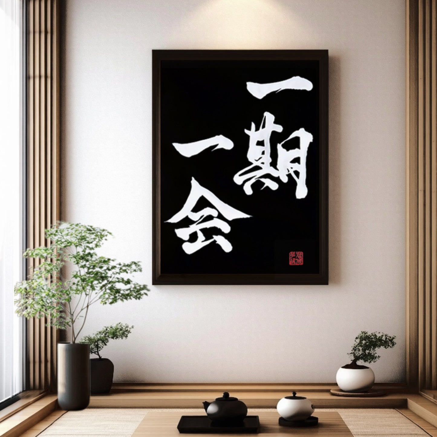 Custom Kanji Calligraphy Art: Black & White