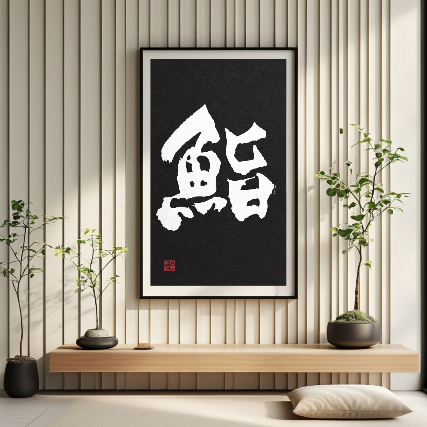 Custom Kanji Calligraphy Art: Black & White
