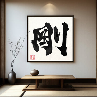 Custom Japanese Calligraphy Art: Hand-Painted Kanji Name Gift on Canvas