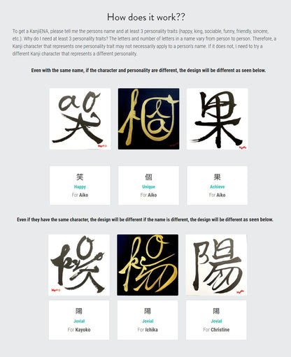 KanjiENA - Custom Kanji Name Art: Japanese Calligraphy Wall Decor