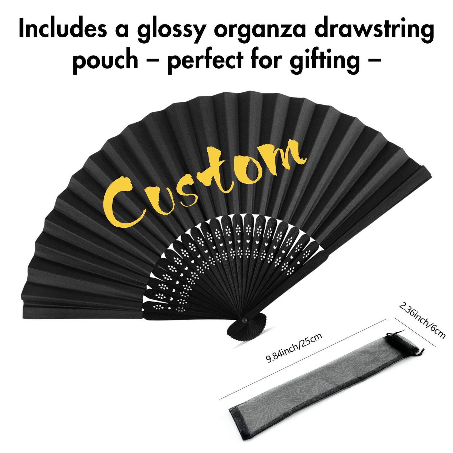 Custom Kanji Calligraphy Folding Fan: Personalized Japanese Art