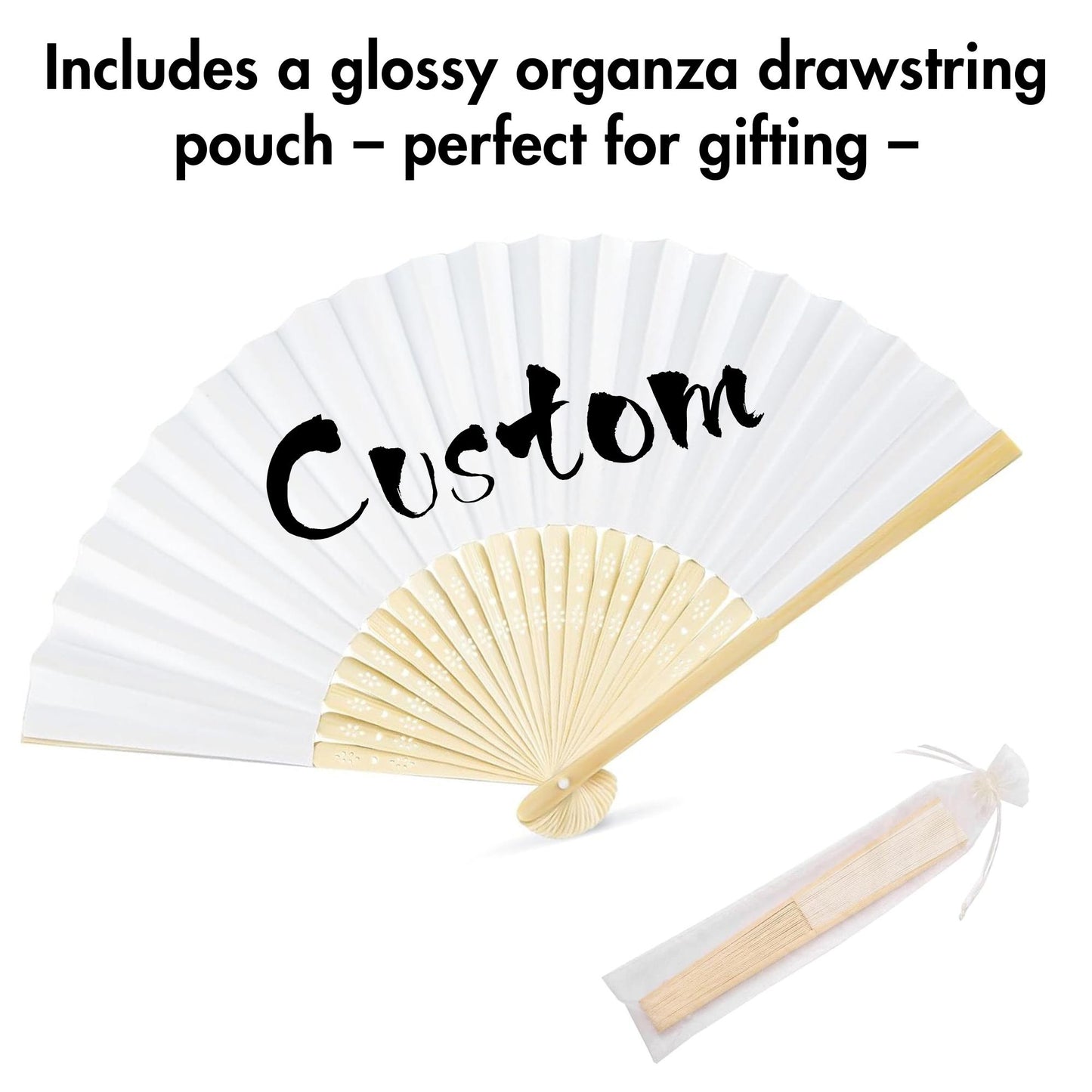 Custom Kanji Calligraphy Folding Fan: Personalized Japanese Art