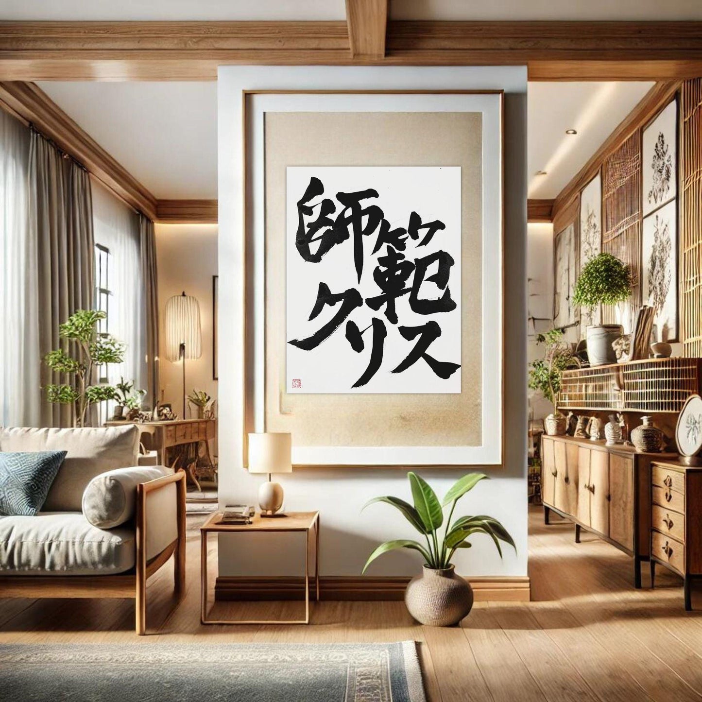 Custom Japanese Calligraphy Art: Personalized Kanji Name Gift