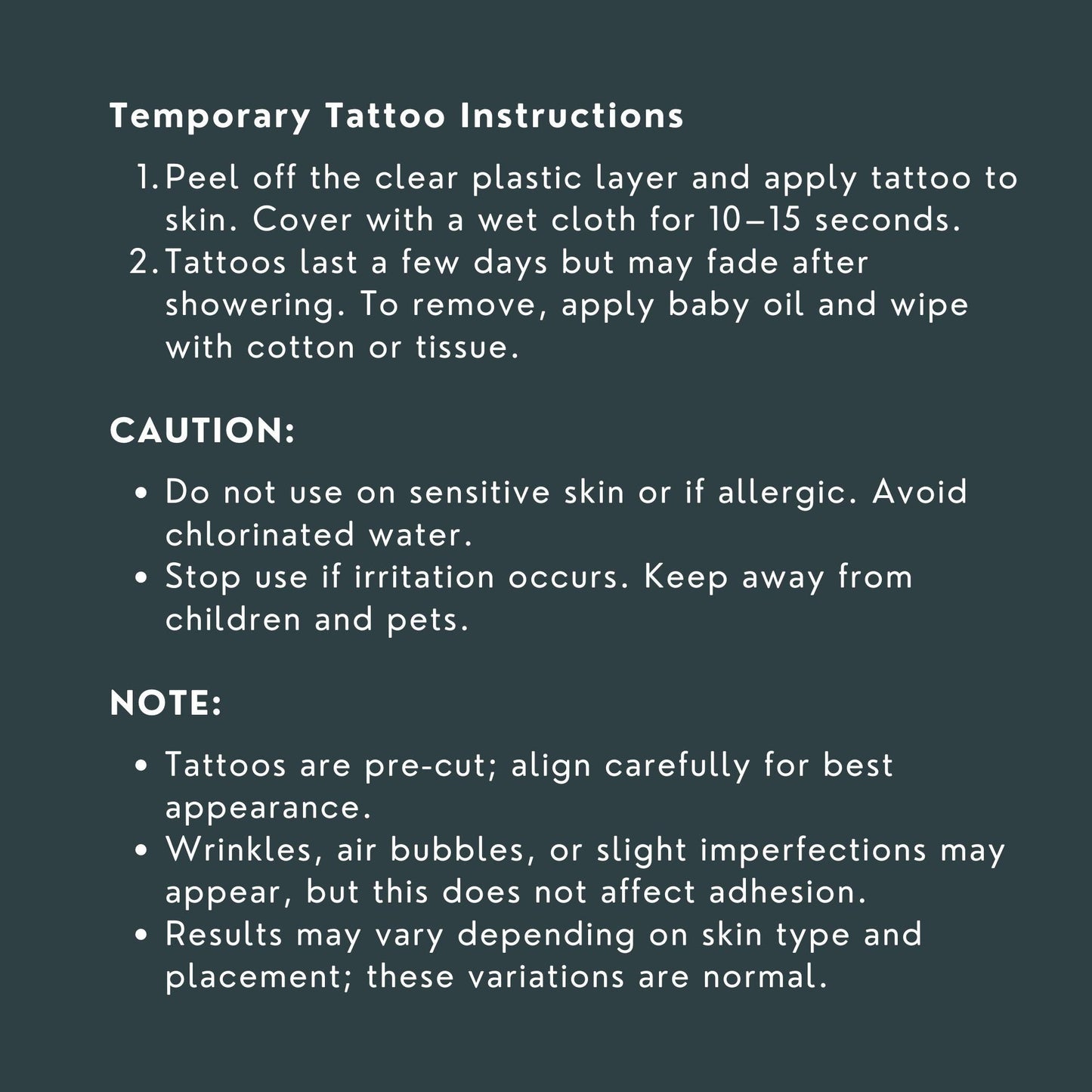 Kanji Tattoo Stickers: Spiritual & Inner Strength, Set of 5