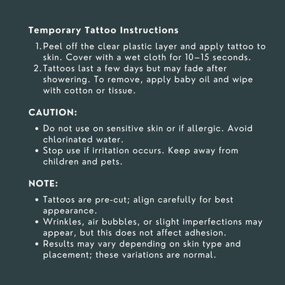Kanji Tattoo Stickers: Spiritual & Inner Strength, Set of 5