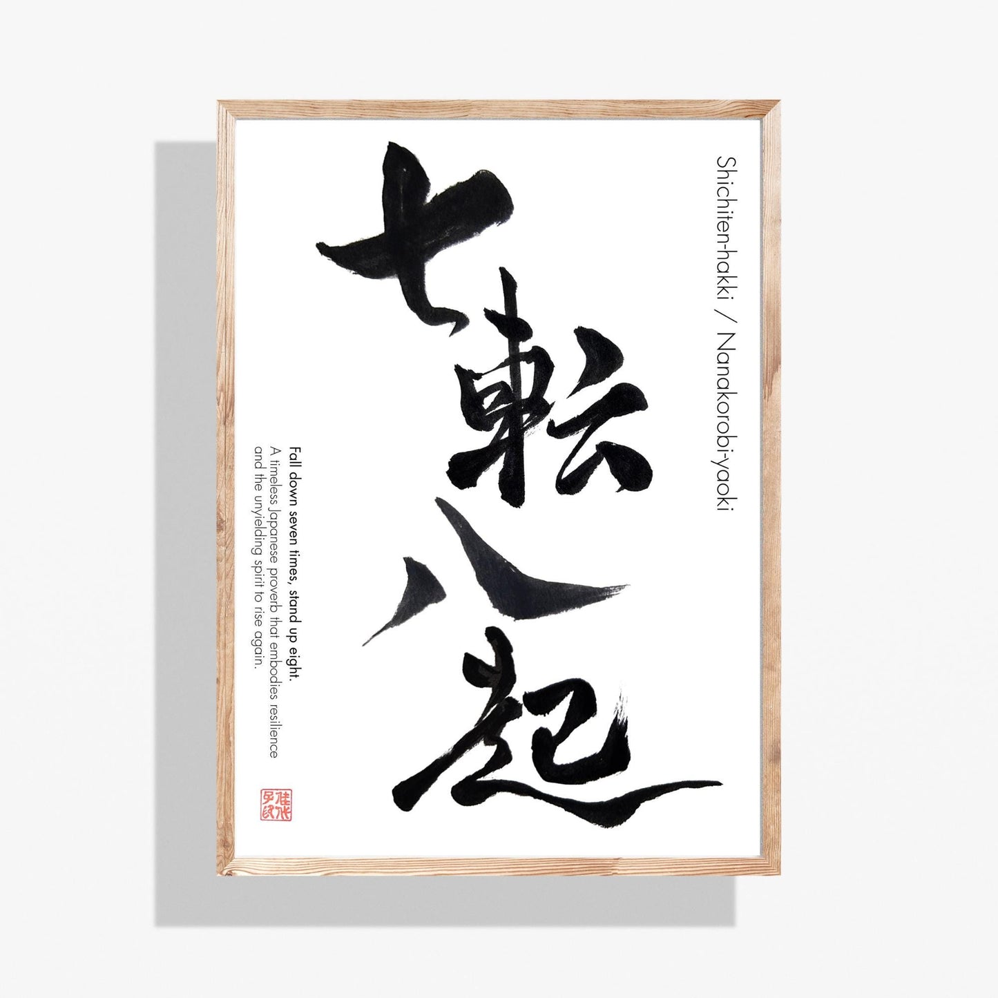 Shichiten-Hakki / Nanakorobi-Yaoki Japanese Calligraphy Art (Digital Download)