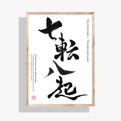 Shichiten-Hakki / Nanakorobi-Yaoki Japanese Calligraphy Art (Digital Download)