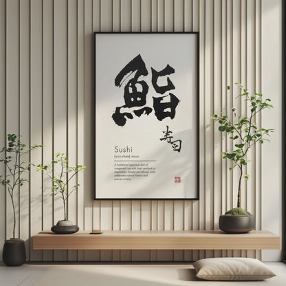 Sushi Japanese Calligraphy Art (Digital Download)