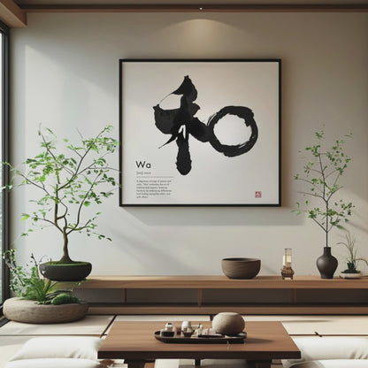 Japanese Calligraphy Art: Wa - Harmony Symbol (Digital Download)