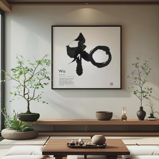 Japanese Calligraphy Art: Wa - Harmony Symbol (Digital Download)
